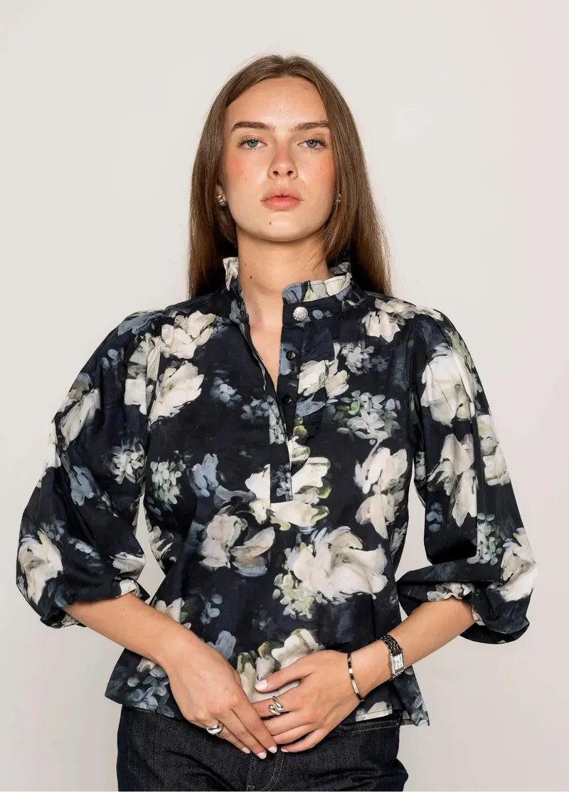 Ella Blouse - Blue Garden