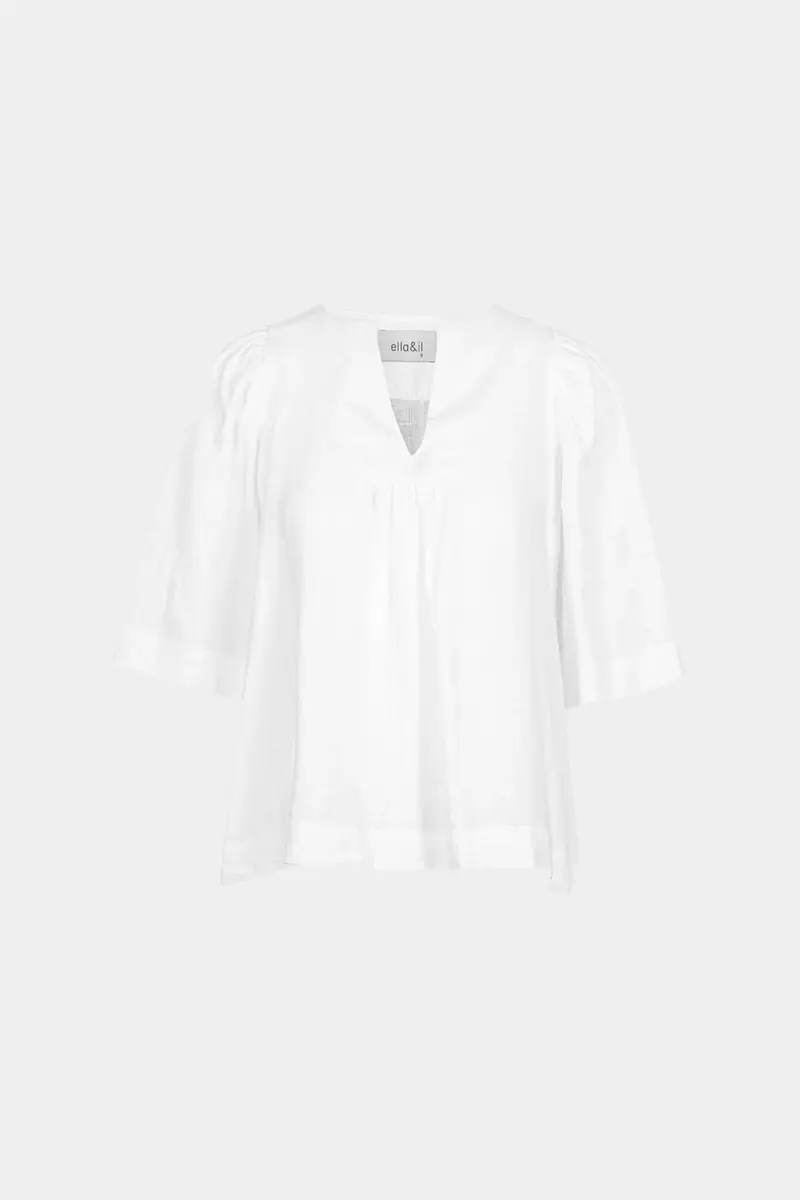 Ellie Linen Top White