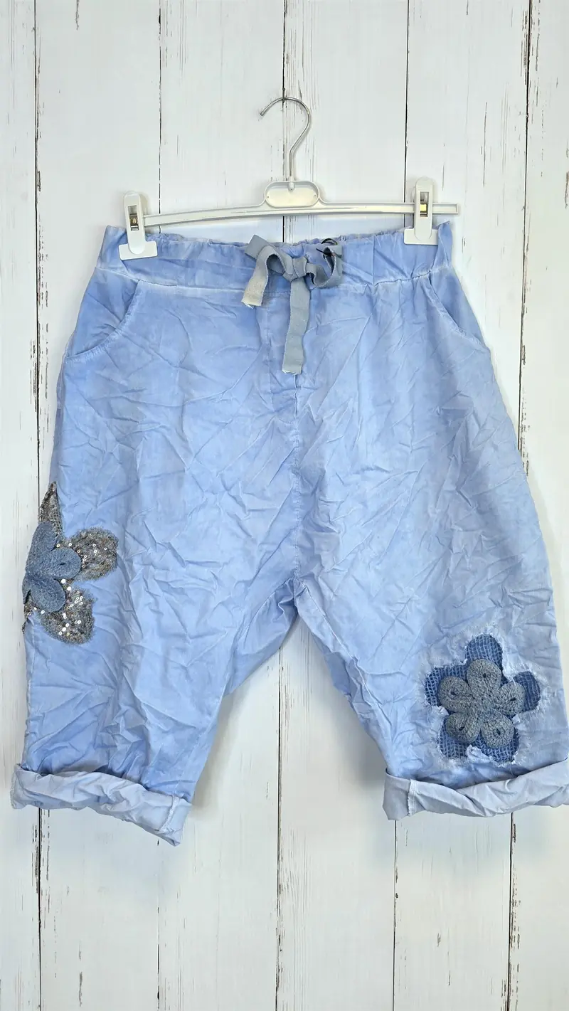 Elsa shorts i viskoseblanding blå
