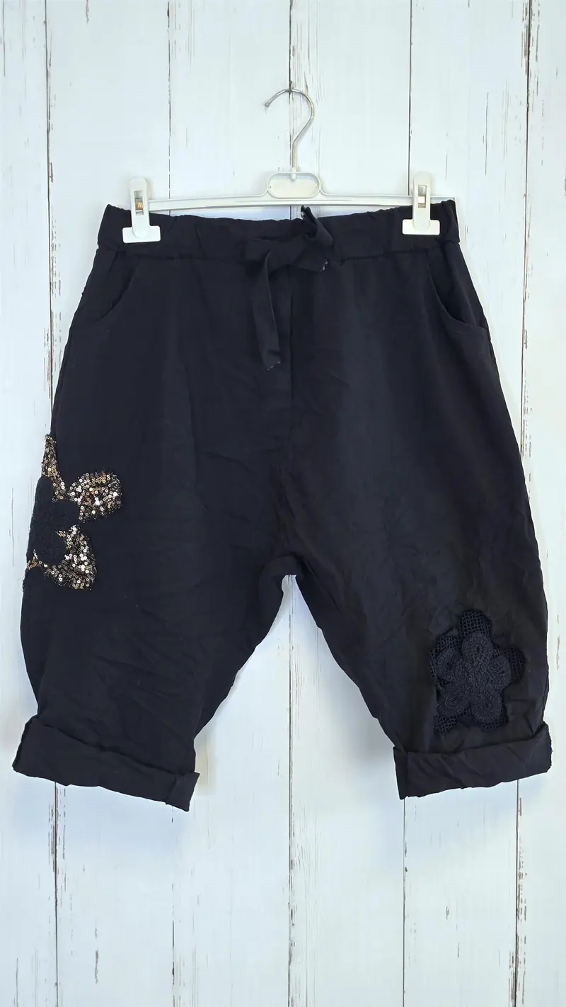 Elsa shorts i viskoseblanding svart