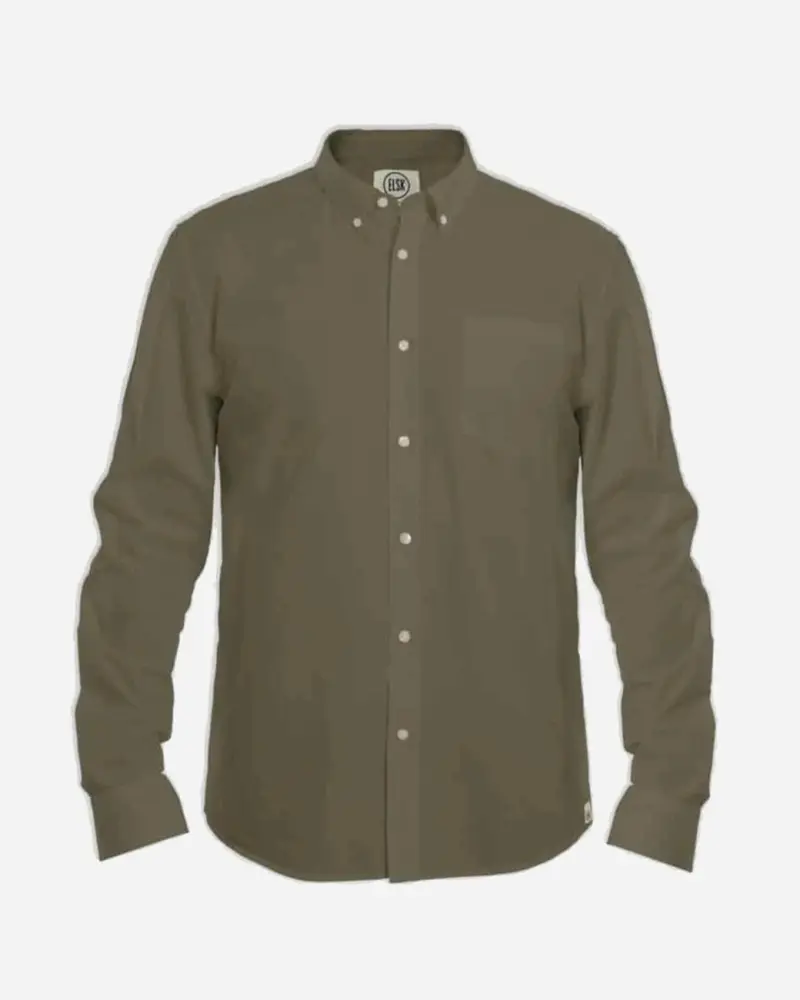 Elsk Essential Poplin Shirt - Desert Green