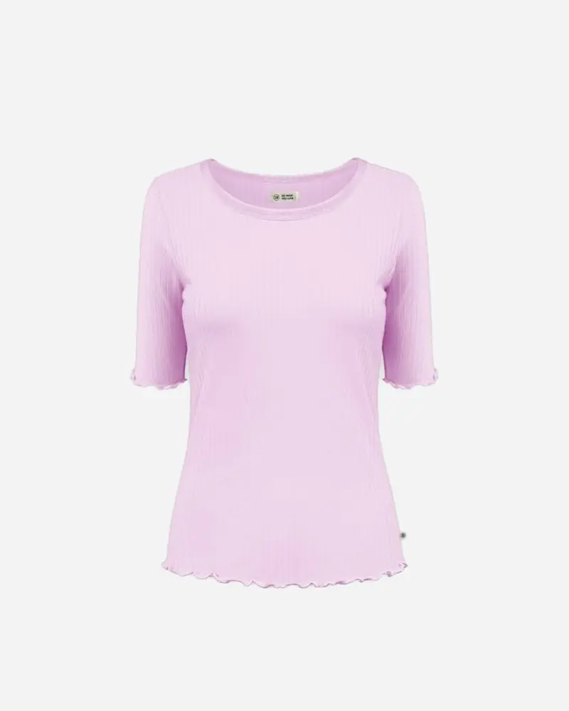 Elsk Jannerup Ribbed Boat Neck SS Tee - Lila