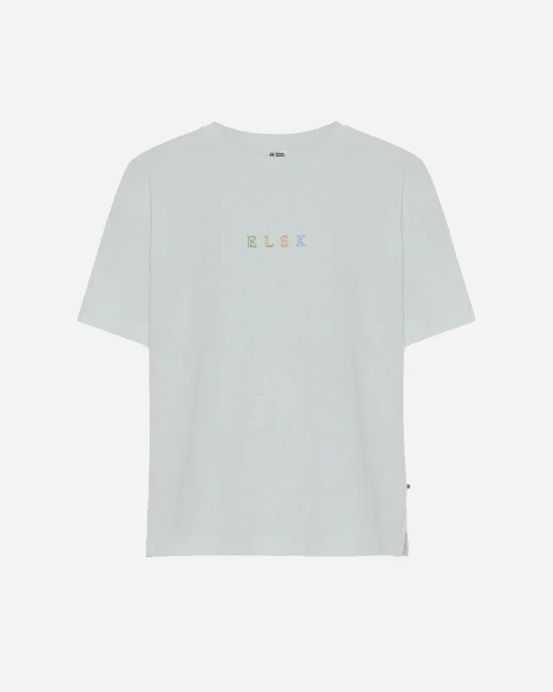ELSK® PURE STROKE EMB THILDA TUNG TEE - SEA GREY