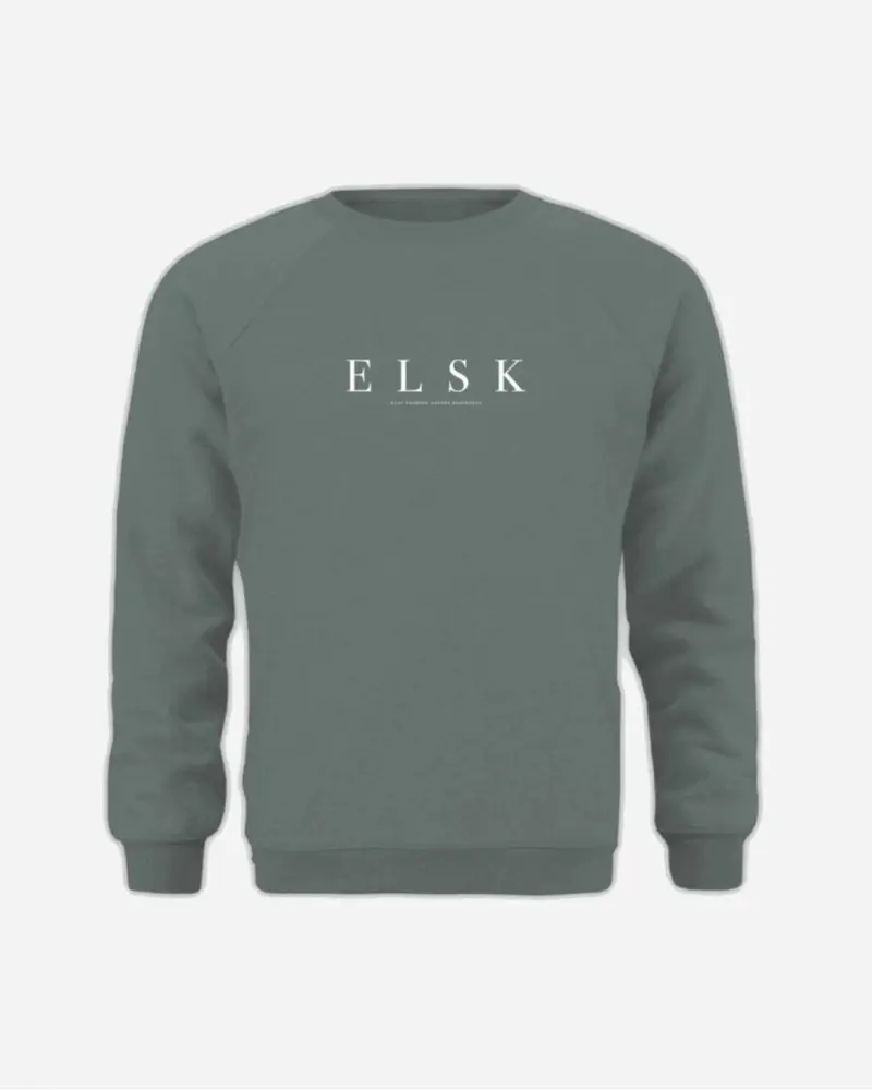 ELSK PURE TVÆRS MEN'S SWEATSHIRT - STONE GREEN