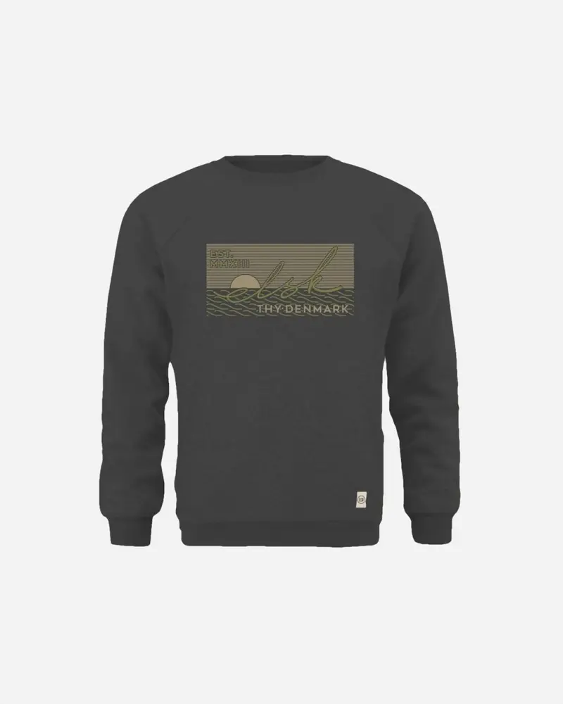 ELSK® SUNSIGN PATCH TVÆRS MEN’S SWEATSHIRT  - BLACK