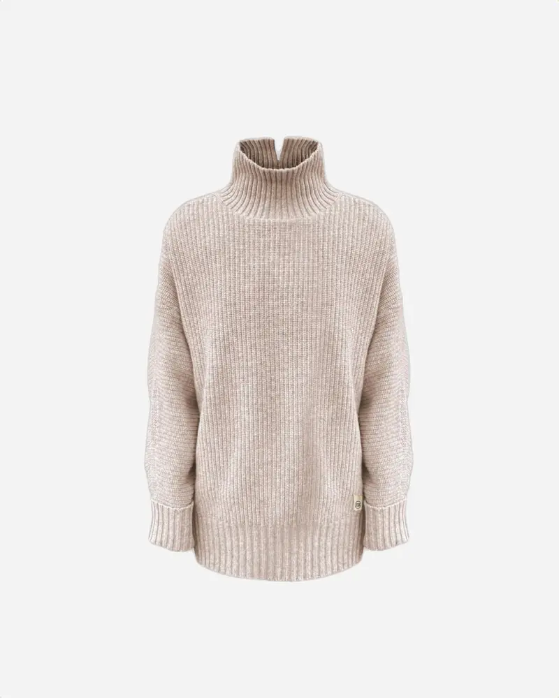 ELSK® VIGGA KNITTED T-NECK - DRIFT MAPLE