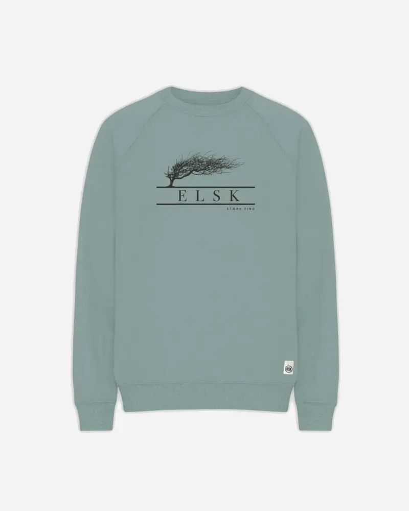 ELSK® VIND TVÆRS MEN'S CREWNECK - OCEAN BLUE