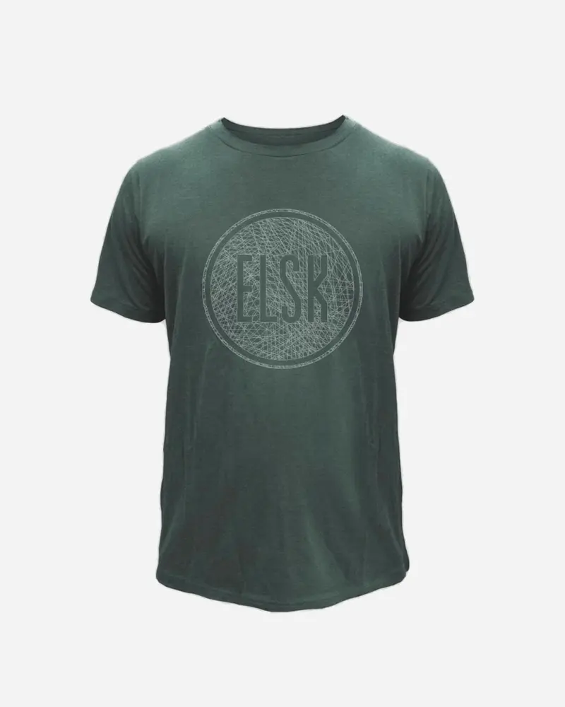 ELSK® WEB LOGO WOOL MEN'S T-SHIRT - STONE GREEN