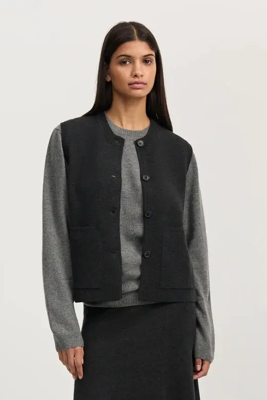 Elva Knitted Vest Antracite