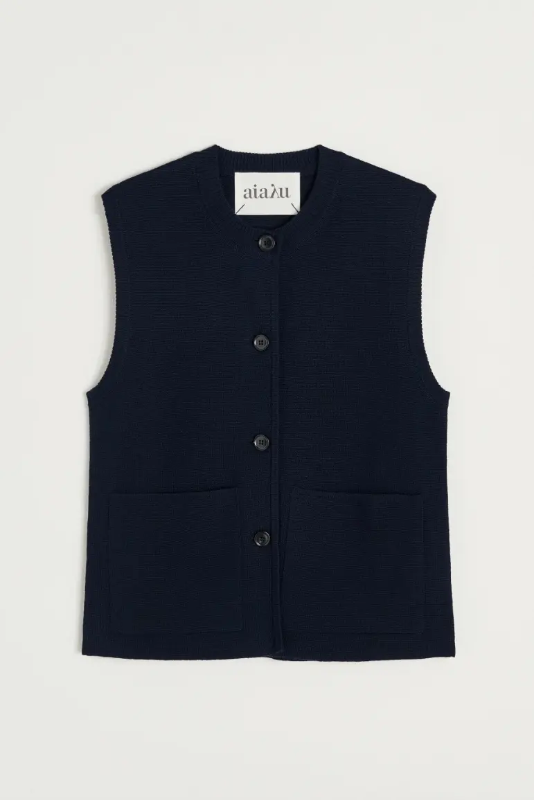 Elva Knitted Vest Navy