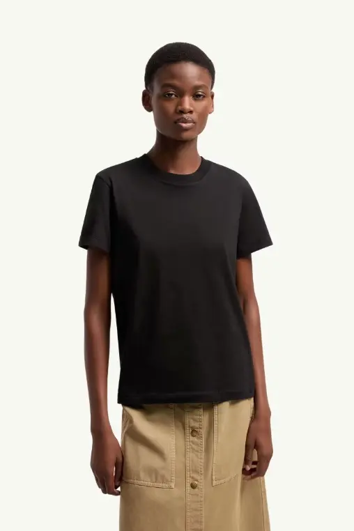 Embroidered Logo Cotton T-Shirt Black