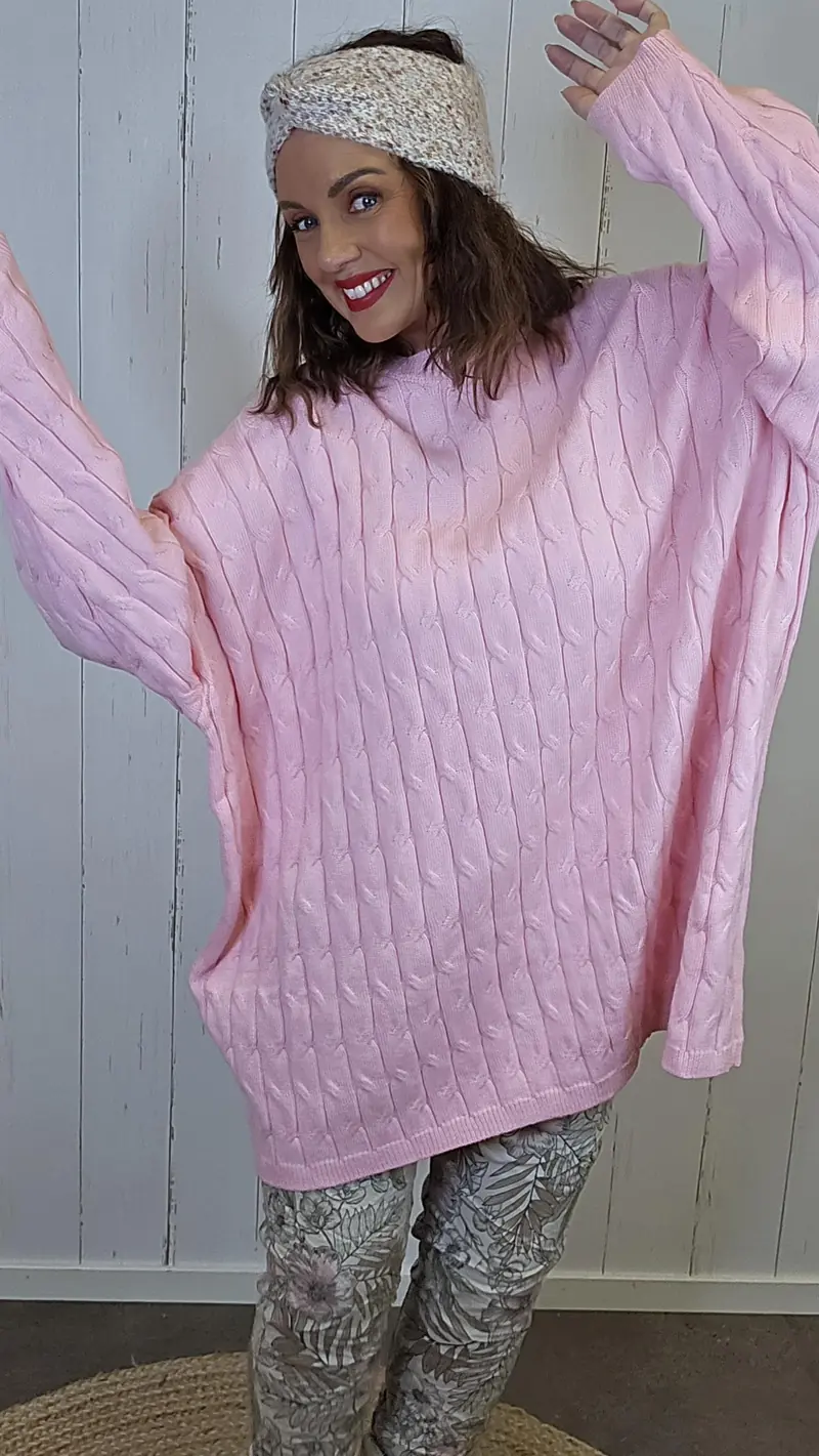 Emilie strikkegenser rosa