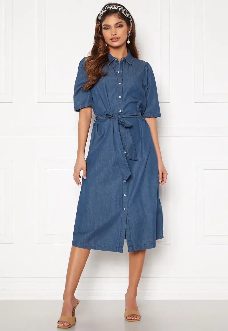 Emma midi puff denim dress