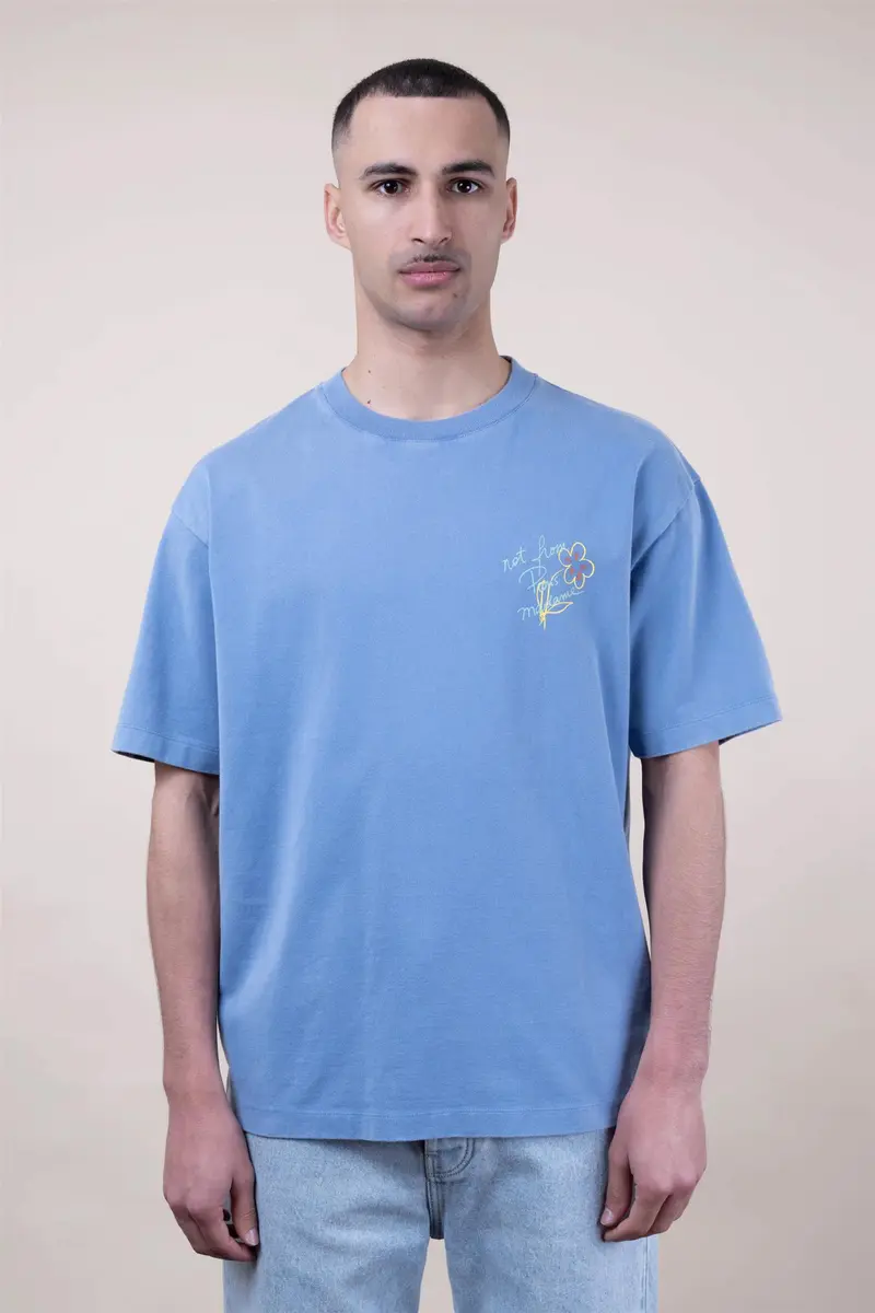 Esquisse Slogan T-shirt Light Blue