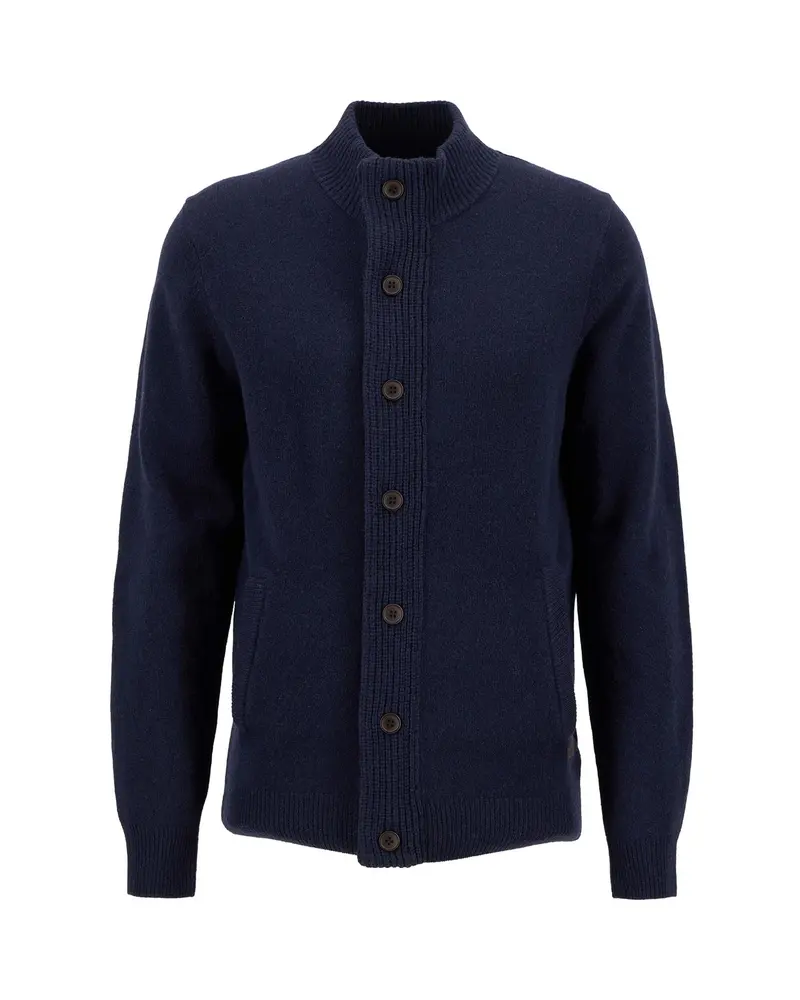 Essential Elbow-Patch Cardigan – Classic Navy
