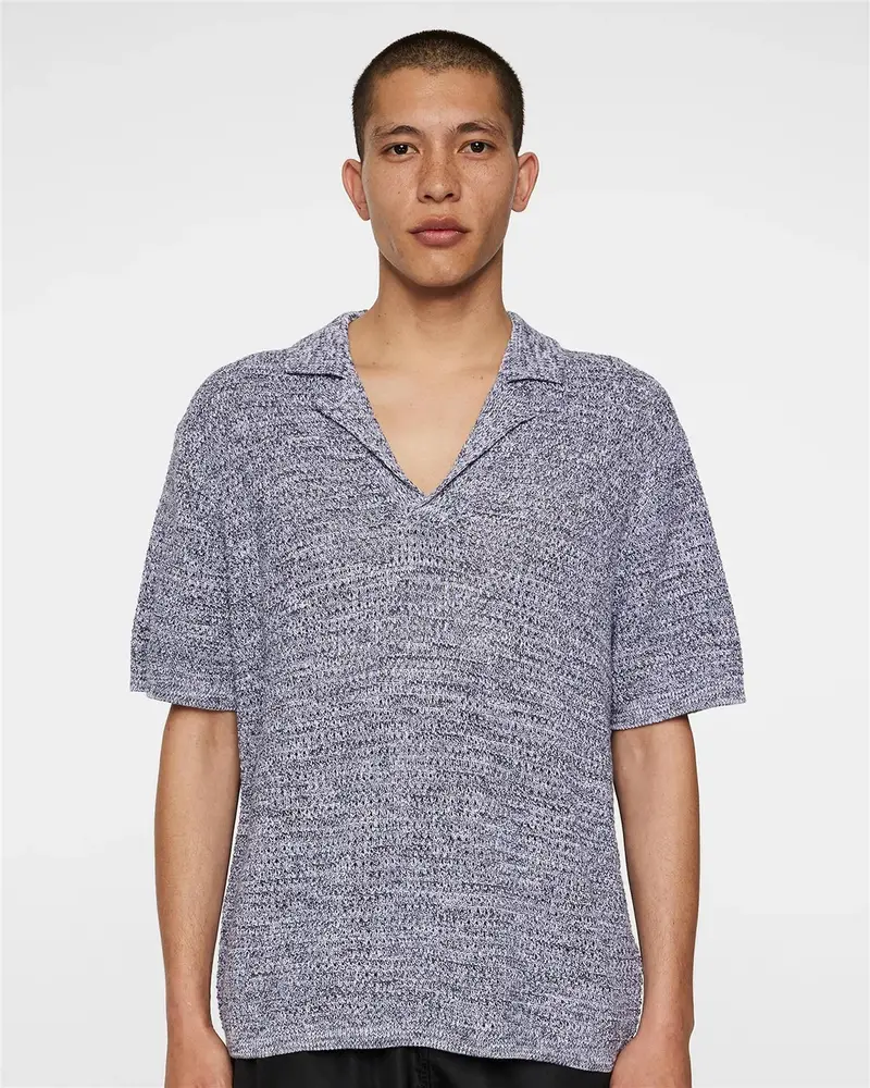Ethan Open Collar Knit Polo
