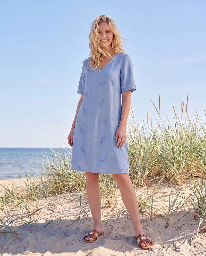 Everyday linen dress Jeans Blue