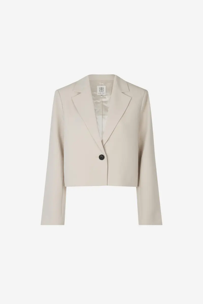 Evie Cropped Blazer Pumice Stone