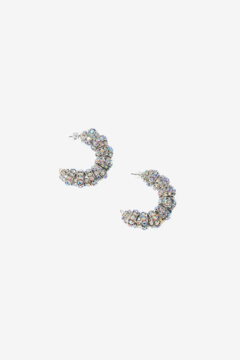 Fat Diamond Hoops Silver