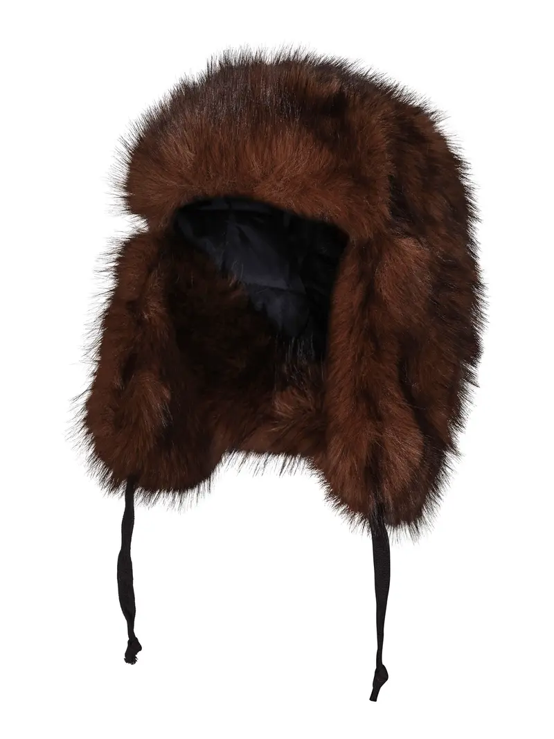 Faux fur hat Brown