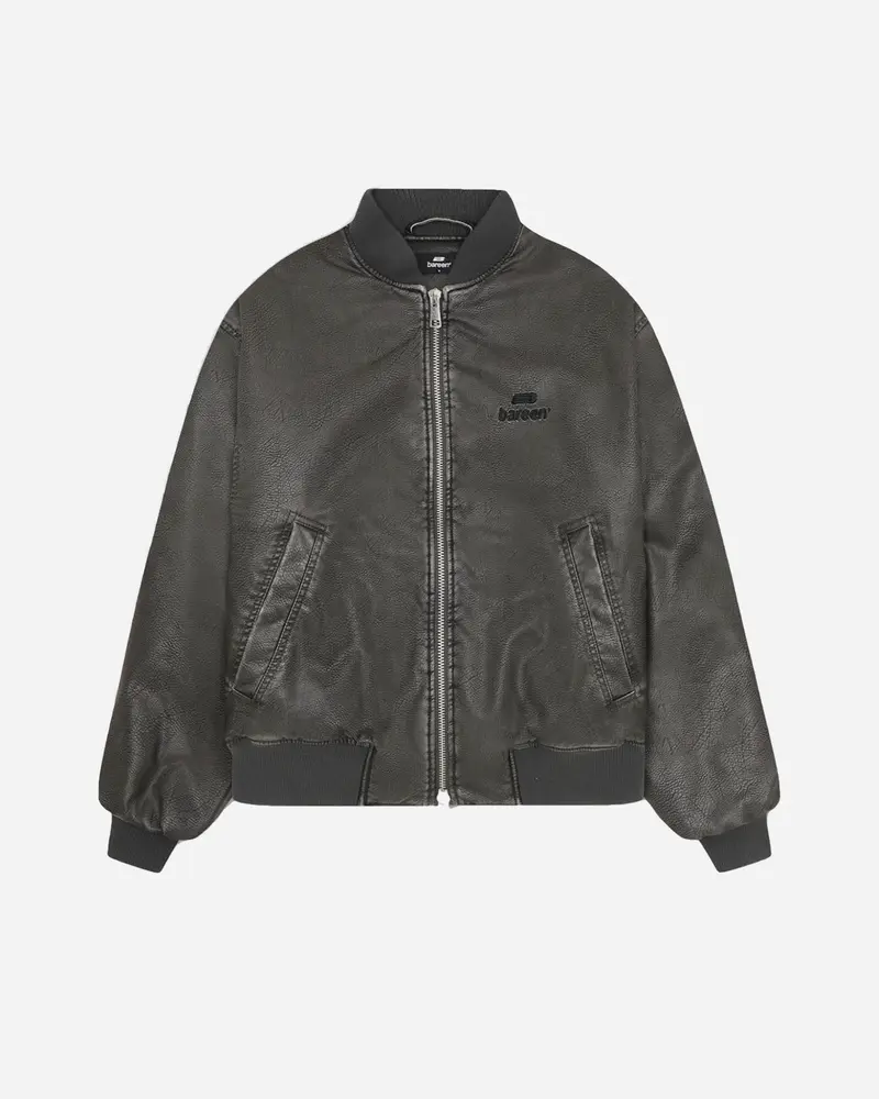 Faux Leather Bomber Jacket