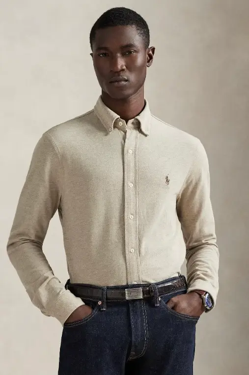 Featherweight Mesh Shirt Tuscan Beige Heather
