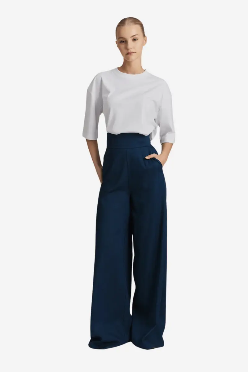 Felica Tencel Pants Dark Blue