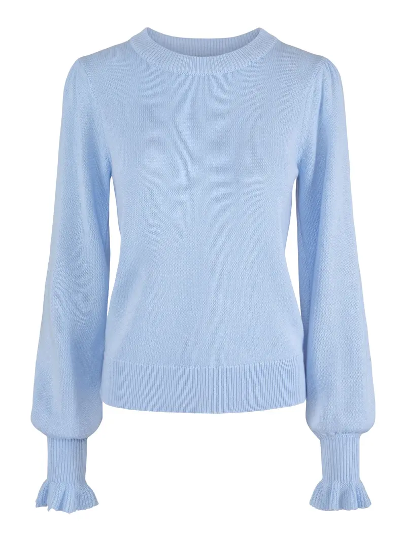 Feminine knitted pullover Blå