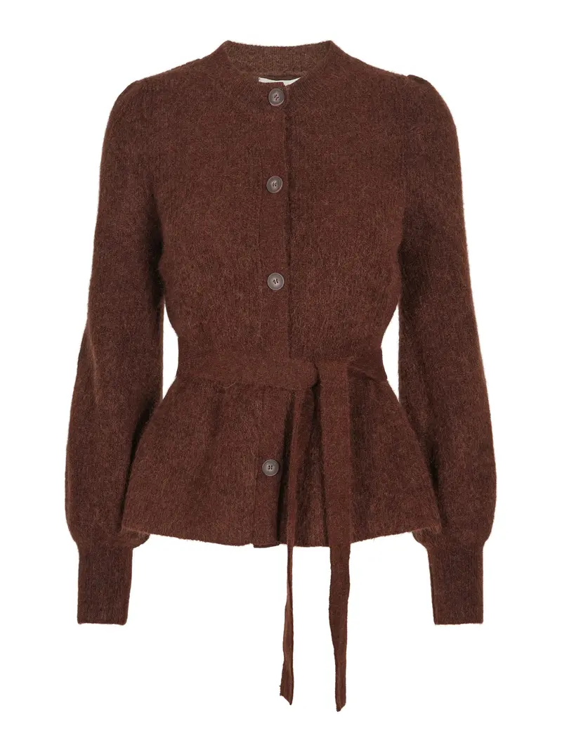 Feminine luxury cardigan Mørkebrun