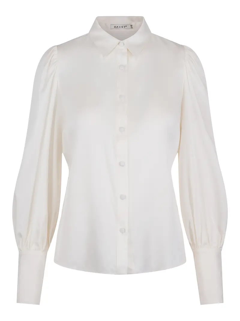 Feminine silk blouse Krem