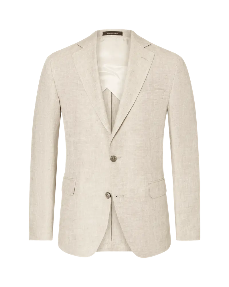 Ferry Regular Fit Linblazer – White Grass