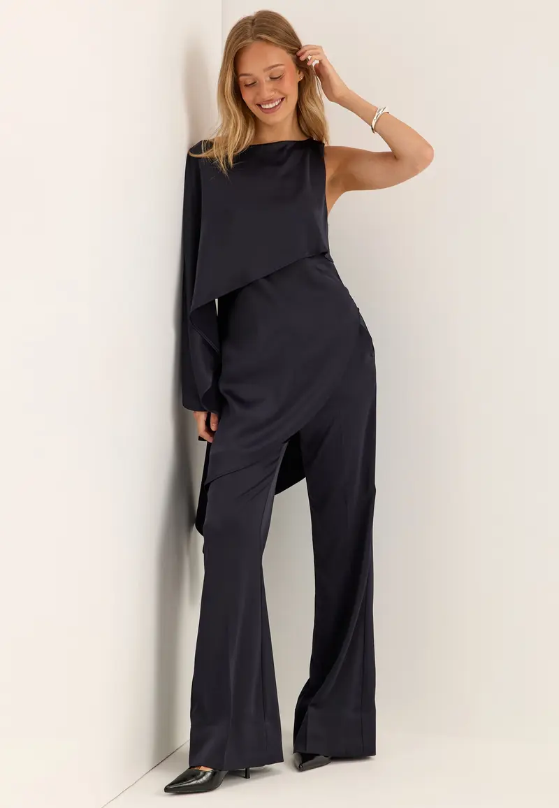 Flared Satin Trousers