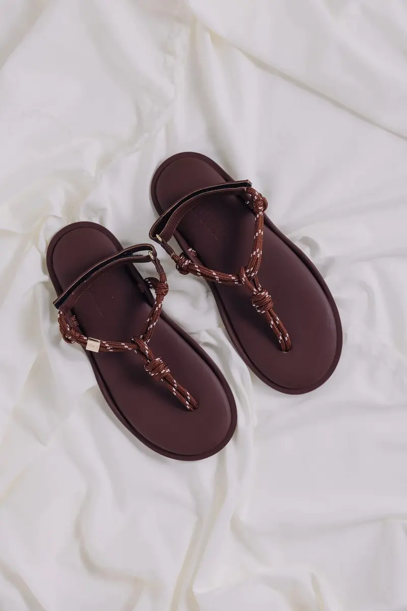 Flò Monocolor Rope Sandal Brown