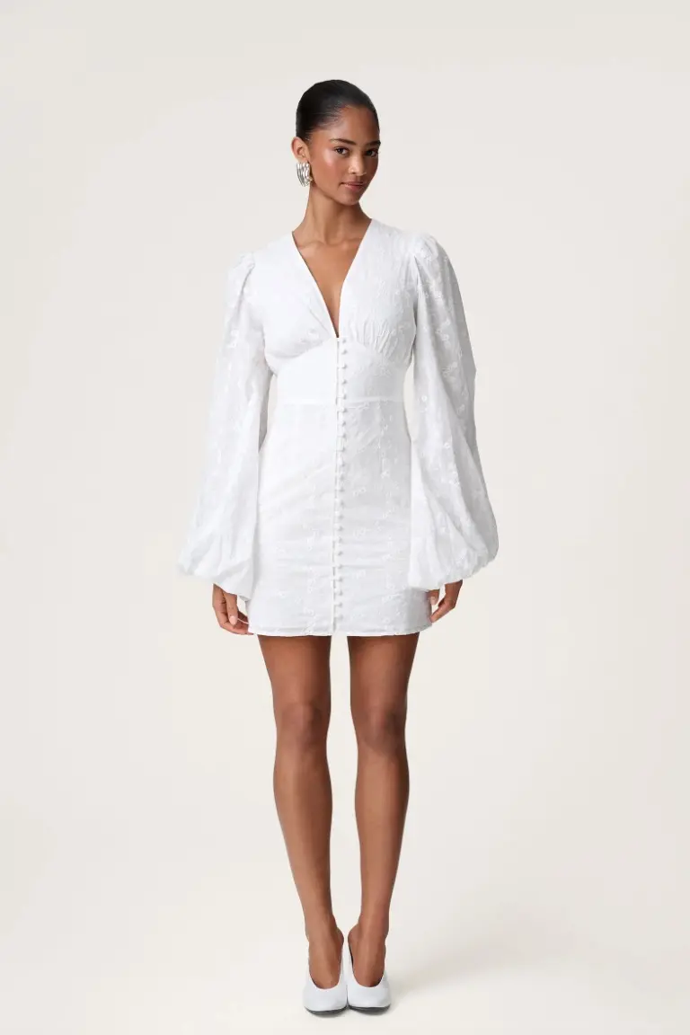Florence Dress White Embroidery