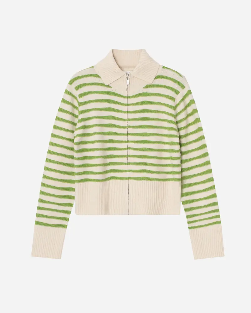 FlorentineRS Knit Cardigan - Green Stripe