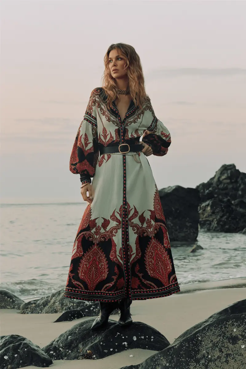 Florista Long Dress Burnt Orange