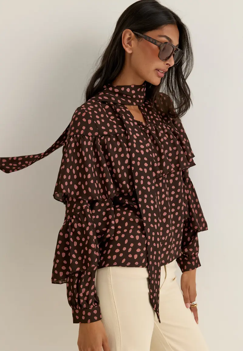 Flounce Tie Blouse