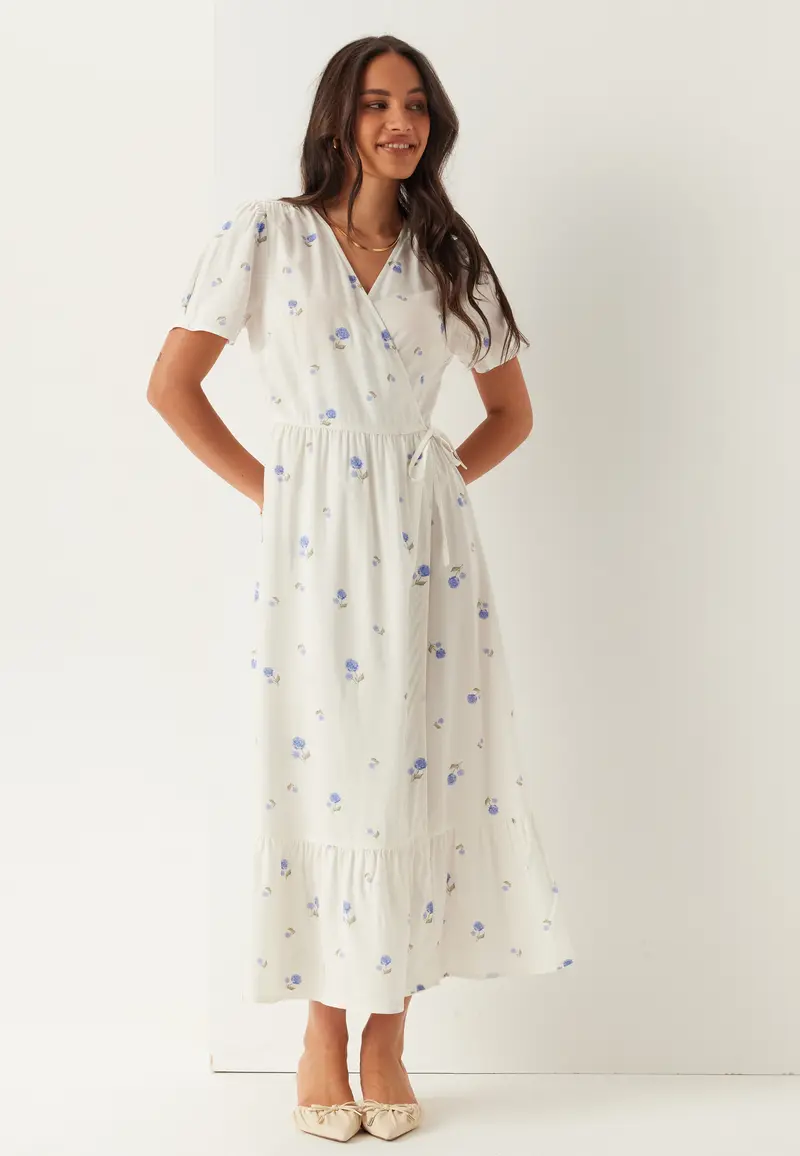Flounce Viscose Wrap Dress