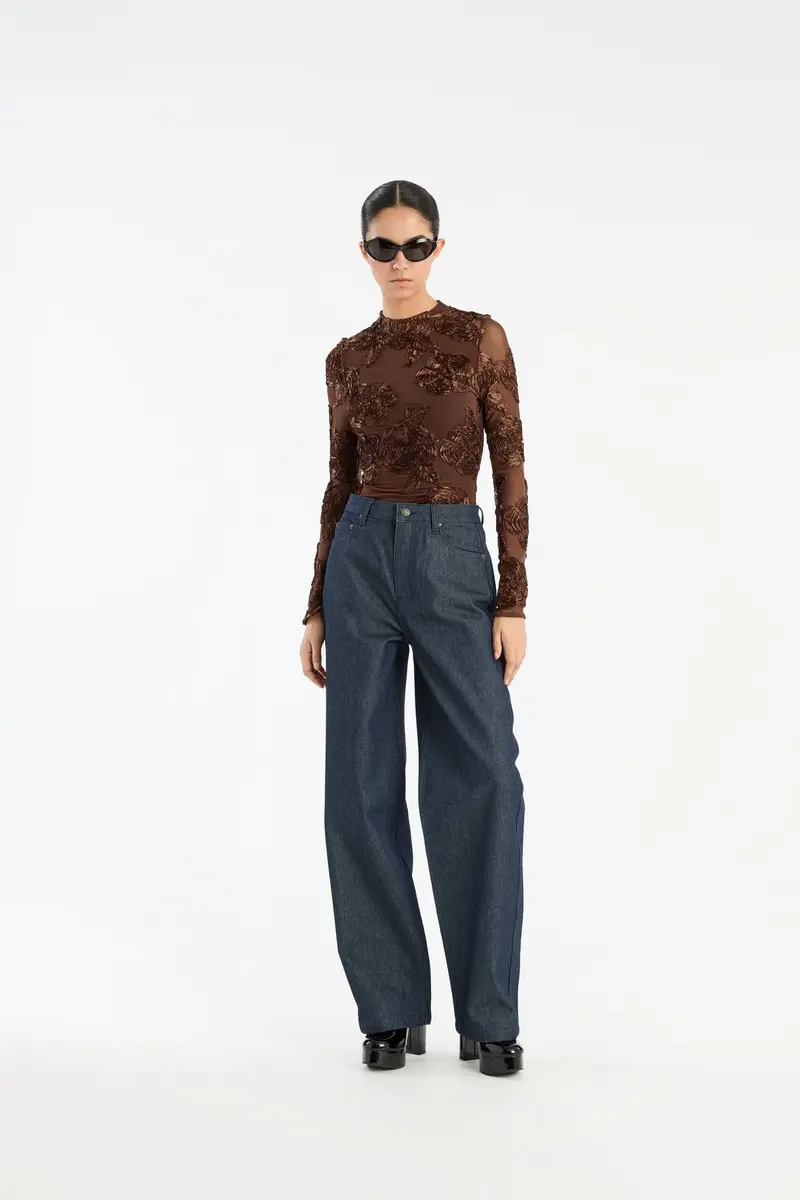 Flower Mesh Ls Top
