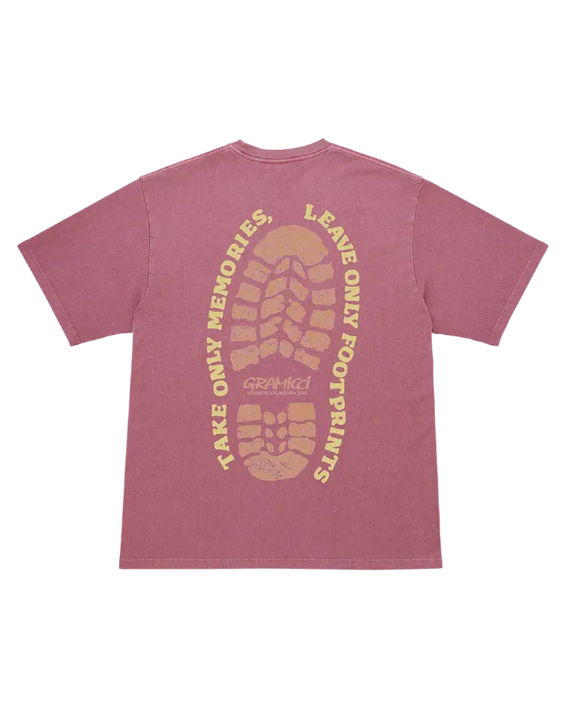 Footprints Tee Pigment Dyed - Red Pigment