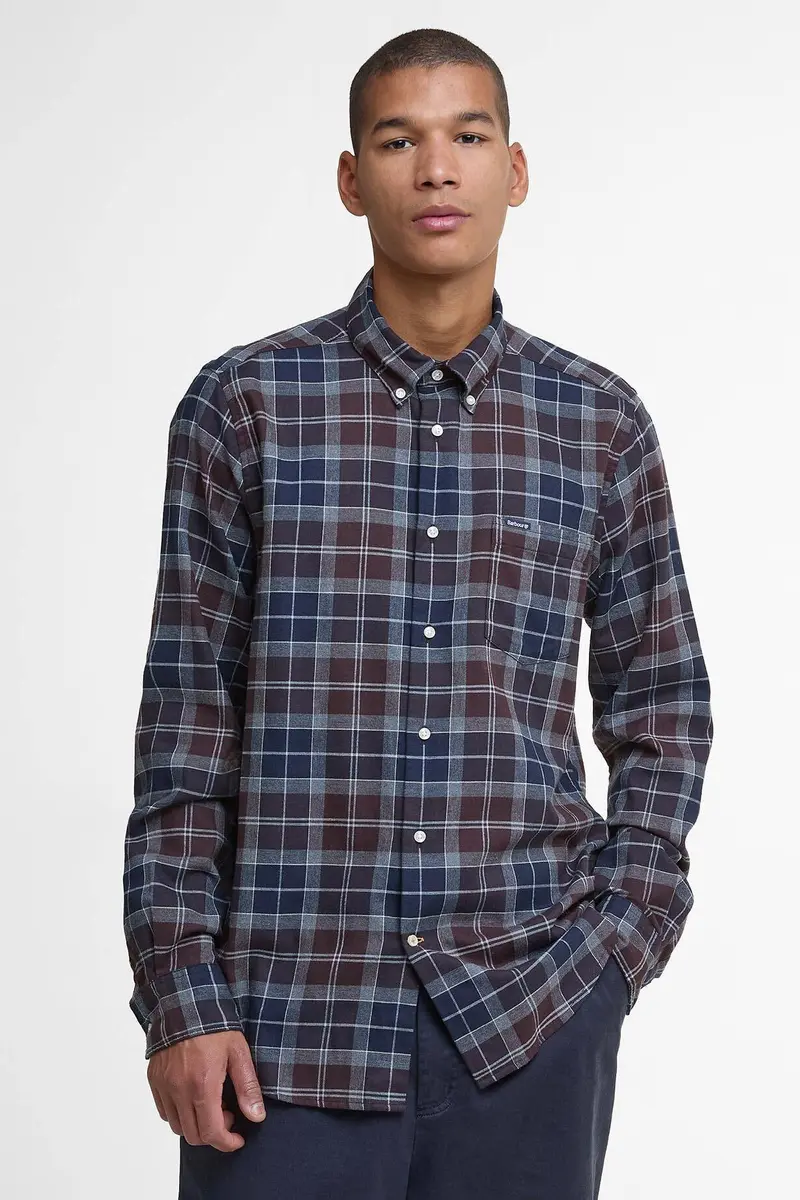 Fortrose Tailored Fit Shirt Midnight Oak Tartan
