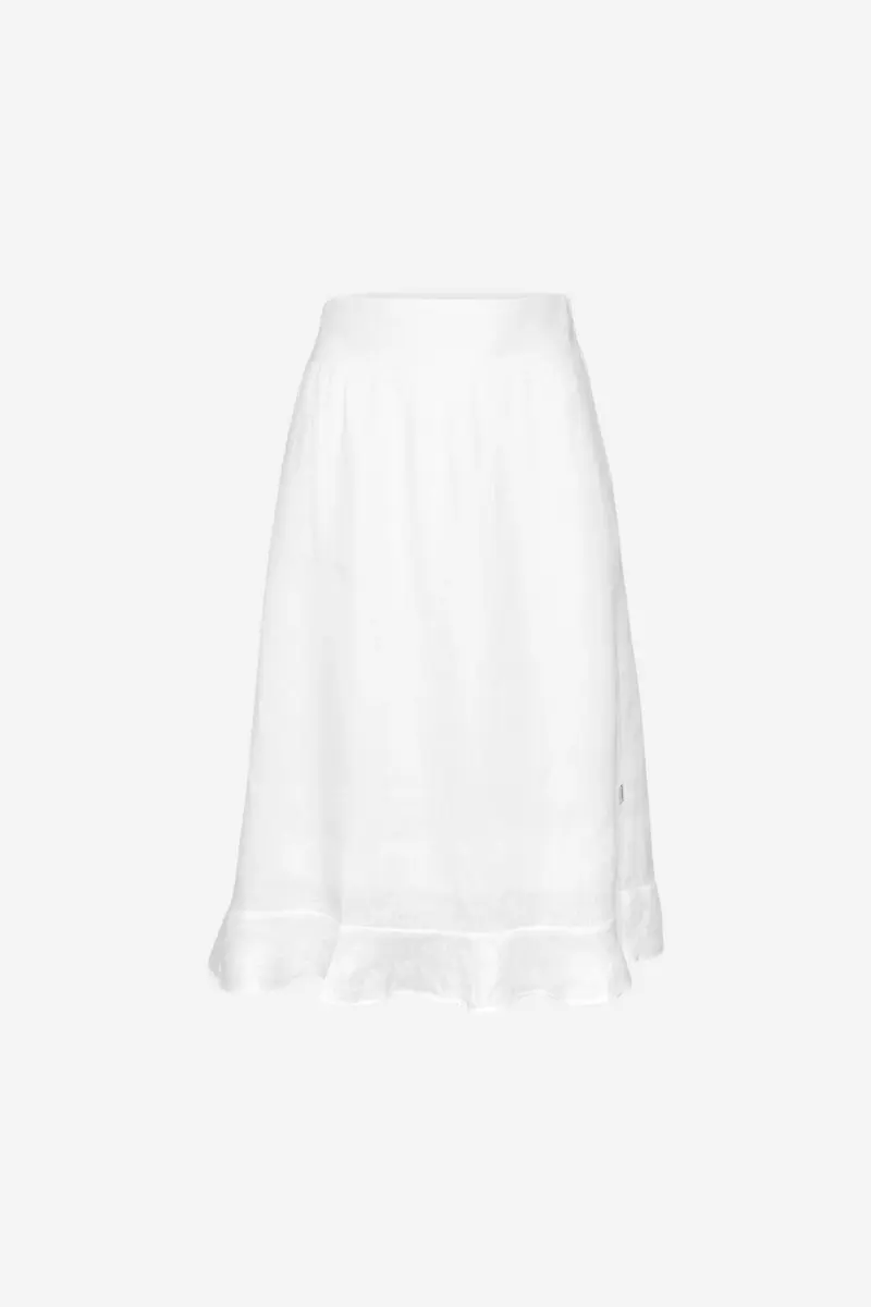 Franca Linen Skirt White