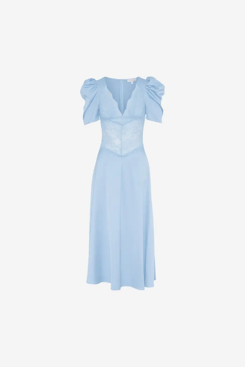Francis Lace Midi Dress Light Blue
