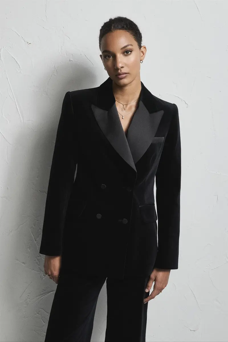 Francis Velvet Blazer Black