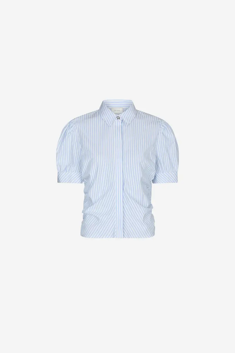 Frannie Stripe Shirt White/Light Blue