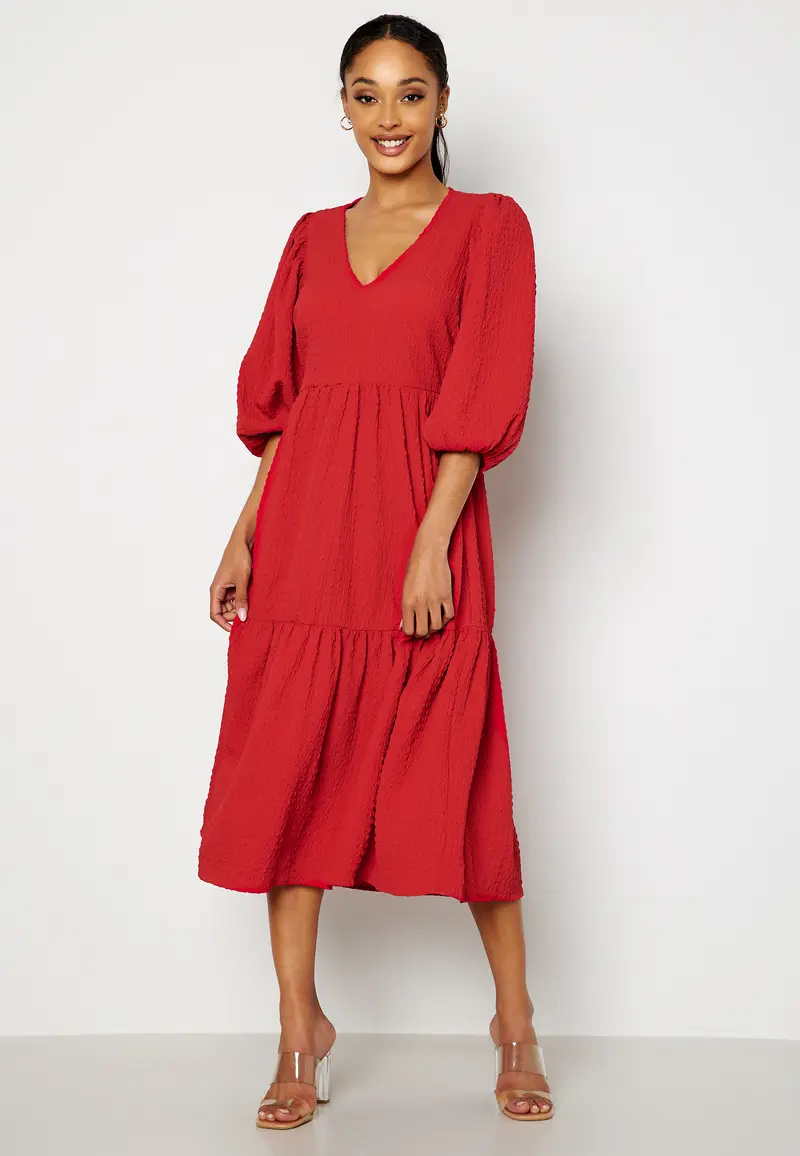 Fredrika v-neck flounce dress