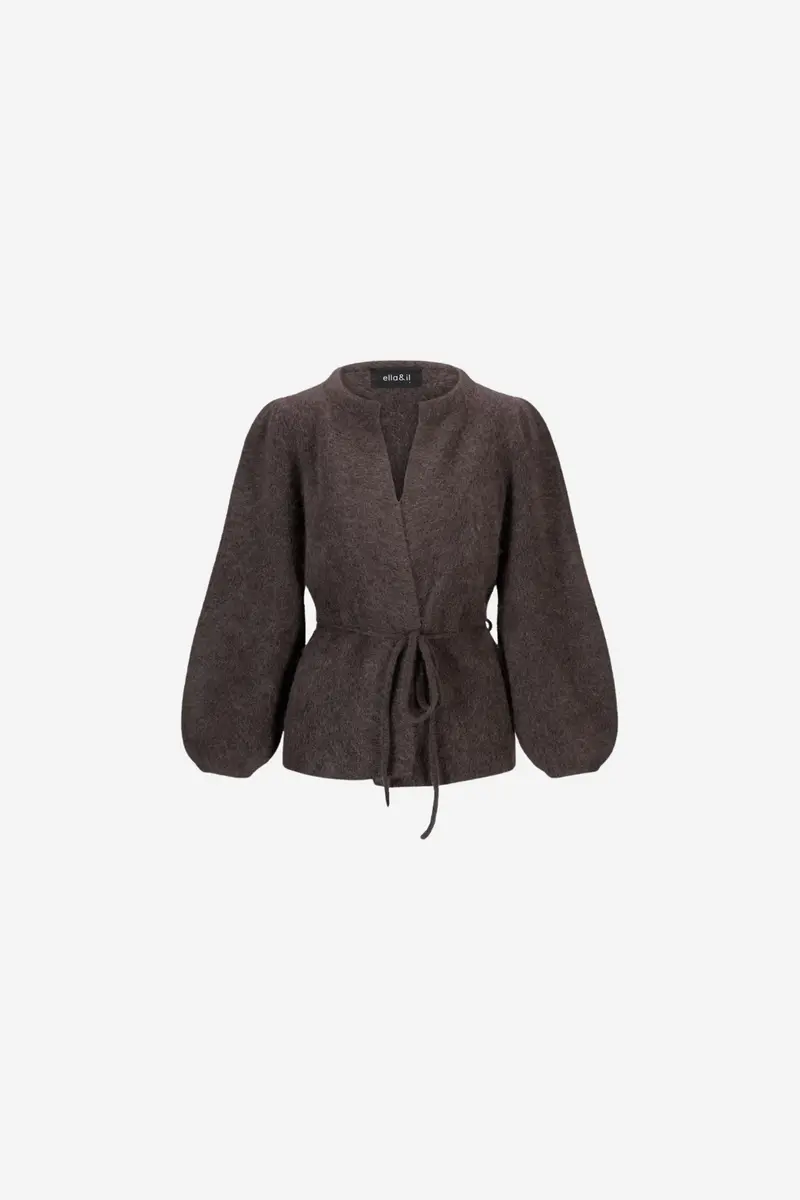 Fredrikke Chunky Cardigan Dark Brown