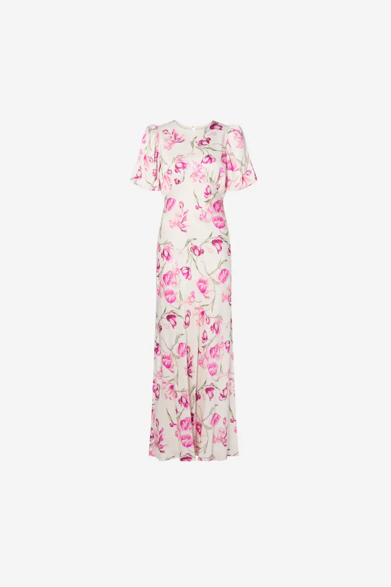 Freja Pouf Sleeve Maxi Dress Tulip Pink