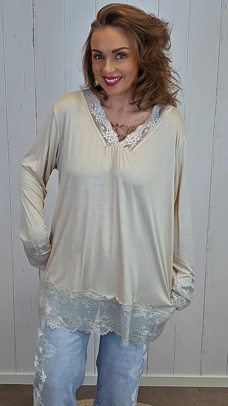 Frenchy topp beige