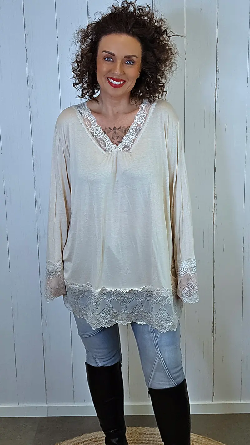 Frenchy topp beige